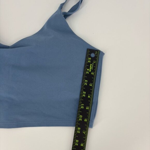 Athleta Elation V-neck Crop Tank Bra Size Large Blue Adjustable Straps Gym - Picture 6 of 6